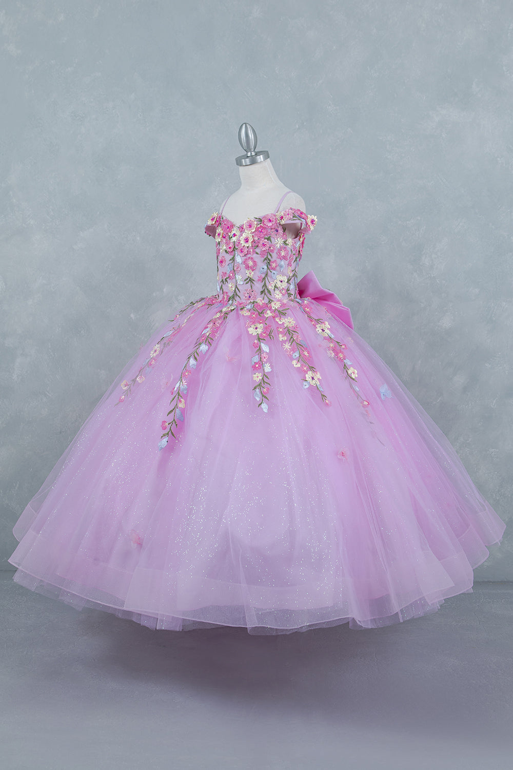 Lace Off Shoulder A-Line Girl Communion Dress by Cinderella Couture USA AS8260