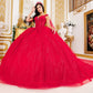 Broach Off Shoulder Cape Quinceanera Dress by Cinderella Couture USA AS8270J