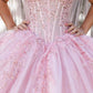 Broach Off Shoulder Cape Quinceanera Dress by Cinderella Couture USA AS8270J