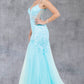 Embroidery Plunging Neckline Mermaid Party Dress by Cinderella Couture USA AS8276J