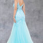 Corset Plunging Neckline Mermaid Party Dress by Cinderella Couture USA AS8276J