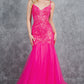 Embroidery Plunging Neckline Mermaid Party Dress by Cinderella Couture USA AS8276J