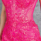 Embroidery Plunging Neckline Mermaid Party Dress by Cinderella Couture USA AS8276J