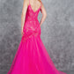 Corset Plunging Neckline Mermaid Party Dress by Cinderella Couture USA AS8276J