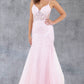 Embroidery Plunging Neckline Mermaid Party Dress by Cinderella Couture USA AS8276J