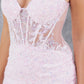 Embroidery Plunging Neckline Mermaid Party Dress by Cinderella Couture USA AS8276J