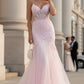 Corset Plunging Neckline Mermaid Party Dress by Cinderella Couture USA AS8276J