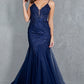 Embroidery V-Neckline Mermaid Party Dress by Cinderella Couture USA AS8178J