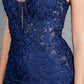 Embroidery V-Neckline Mermaid Party Dress by Cinderella Couture USA AS8178J