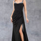 Stone Accesnt Drape Slit Dress by Cinderella Couture USA AS8283J