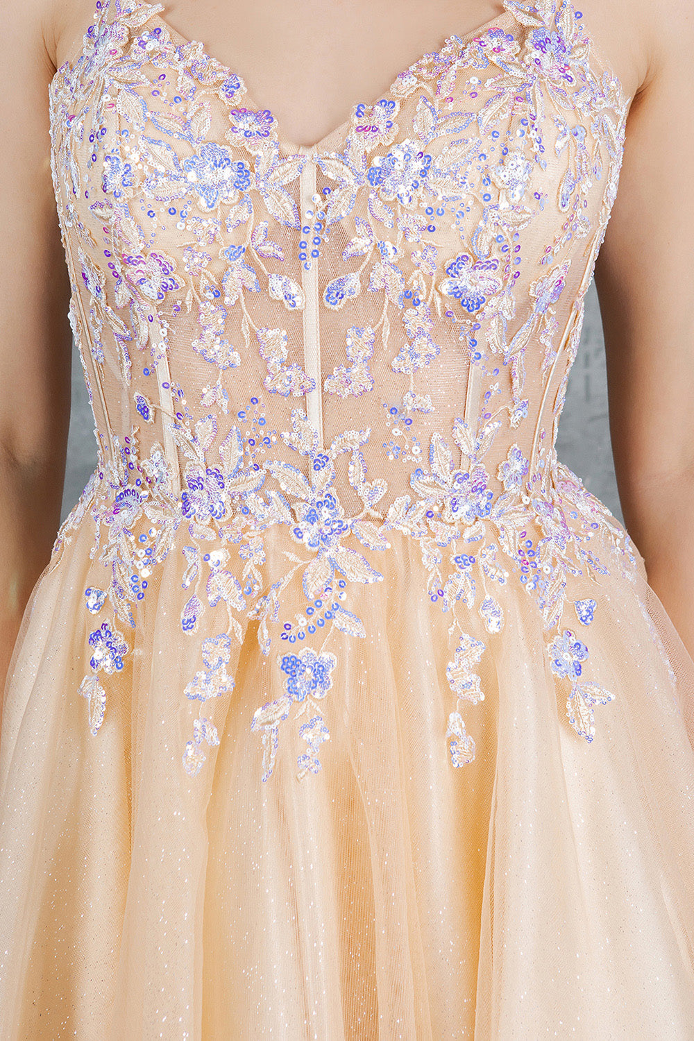 Sequin Plunging V-Neckline Short Party Dress by Cinderella Couture USA AS8305J