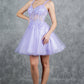 Sequin Plunging V-Neckline Short Party Dress by Cinderella Couture USA AS8305J
