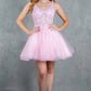 Sequin Plunging V-Neckline Short Party Dress by Cinderella Couture USA AS8305J