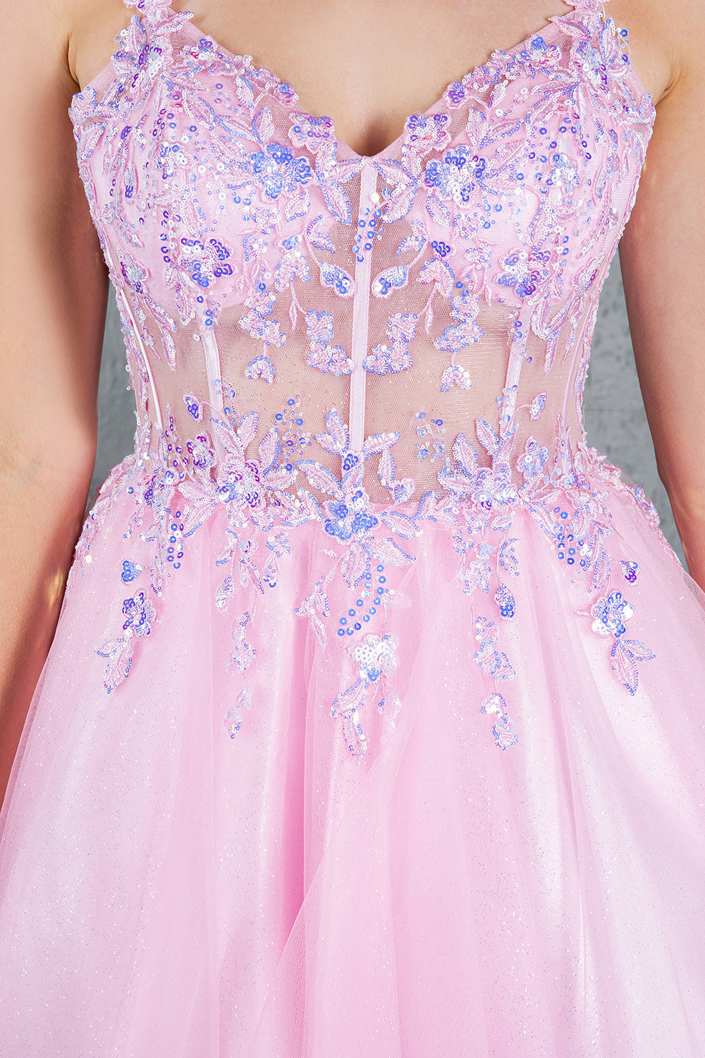 Sequin Plunging V-Neckline Short Party Dress by Cinderella Couture USA AS8305J