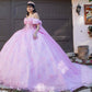 Beadwork Butterfly Sleeve Quinceanera Dress by Cinderella Couture USA AS8350J