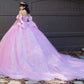 Beadwork Butterfly Sleeve Quinceanera Dress by Cinderella Couture USA AS8350J
