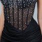 Strapless Sparkle Leg Slit Dress by Cinderella Couture USA AS8443J