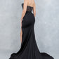 Strapless Sparkle Leg Slit Dress by Cinderella Couture USA AS8443J