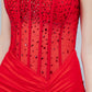 Strapless Sparkle Leg Slit Dress by Cinderella Couture USA AS8443J