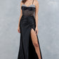 Stone Strapless Corset Slit Dress by Cinderella Couture USA AS8449J