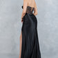 Stone Strapless Corset Slit Dress by Cinderella Couture USA AS8449J
