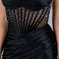 Stone Strapless Corset Slit Dress by Cinderella Couture USA AS8449J