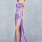 Stone Strapless Corset Slit Dress by Cinderella Couture USA AS8449J