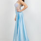 Floral Corset Drape Leg Slit Dress by Cinderella Couture USA AS8593J