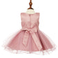 Pearl Beaded 3D Floral Applique Baby Dress by Cinderella Couture USA AS9109