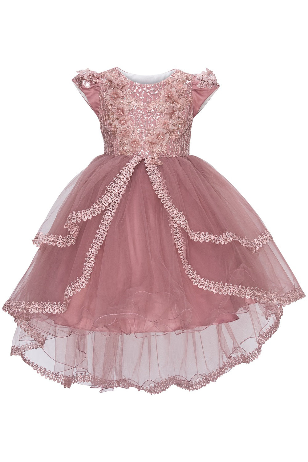 Sequin Cap Sleeve Flower Girl Dress by Cinderella Couture USA AS9123