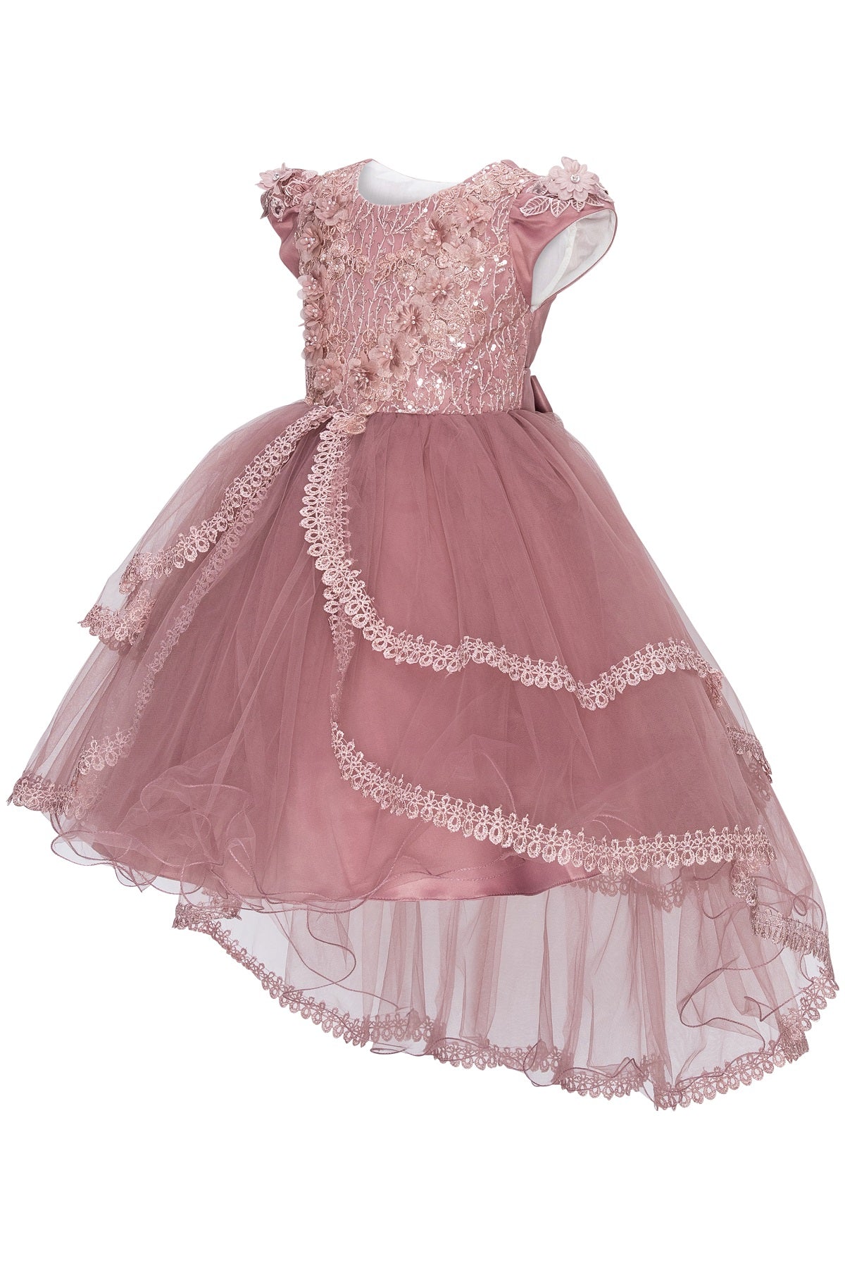 Sequin Cap Sleeve Flower Girl Dress by Cinderella Couture USA AS9123