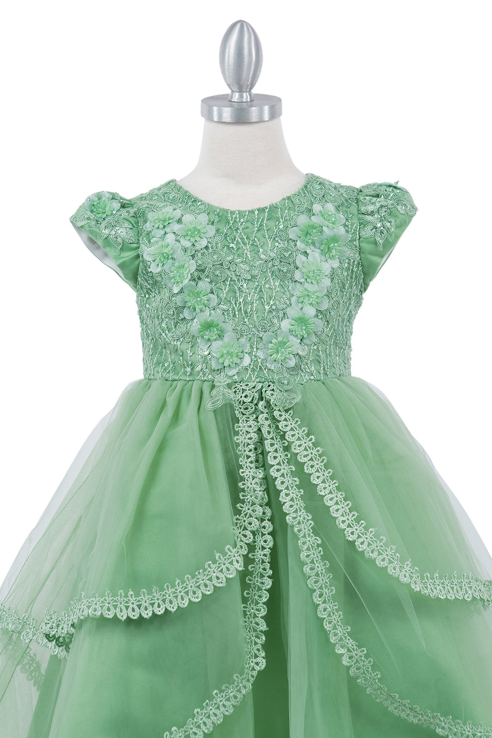 Sequin Cap Sleeve Flower Girl Dress by Cinderella Couture USA AS9123