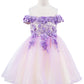Off Shoulder Glitter Tulle Flower Girl Dress by Cinderella Couture USA AS9130
