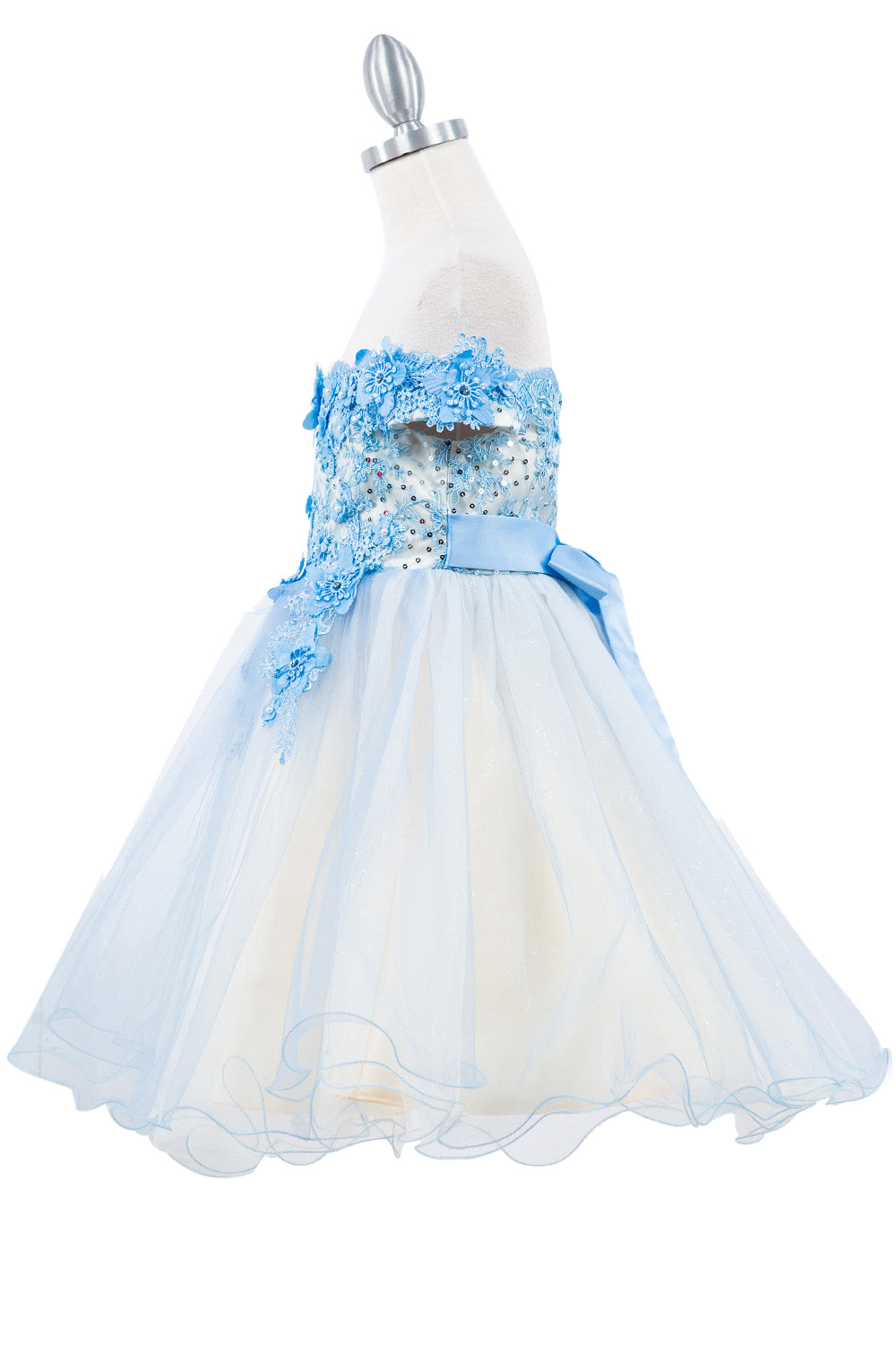 Off Shoulder Glitter Tulle Flower Girl Dress by Cinderella Couture USA AS9130