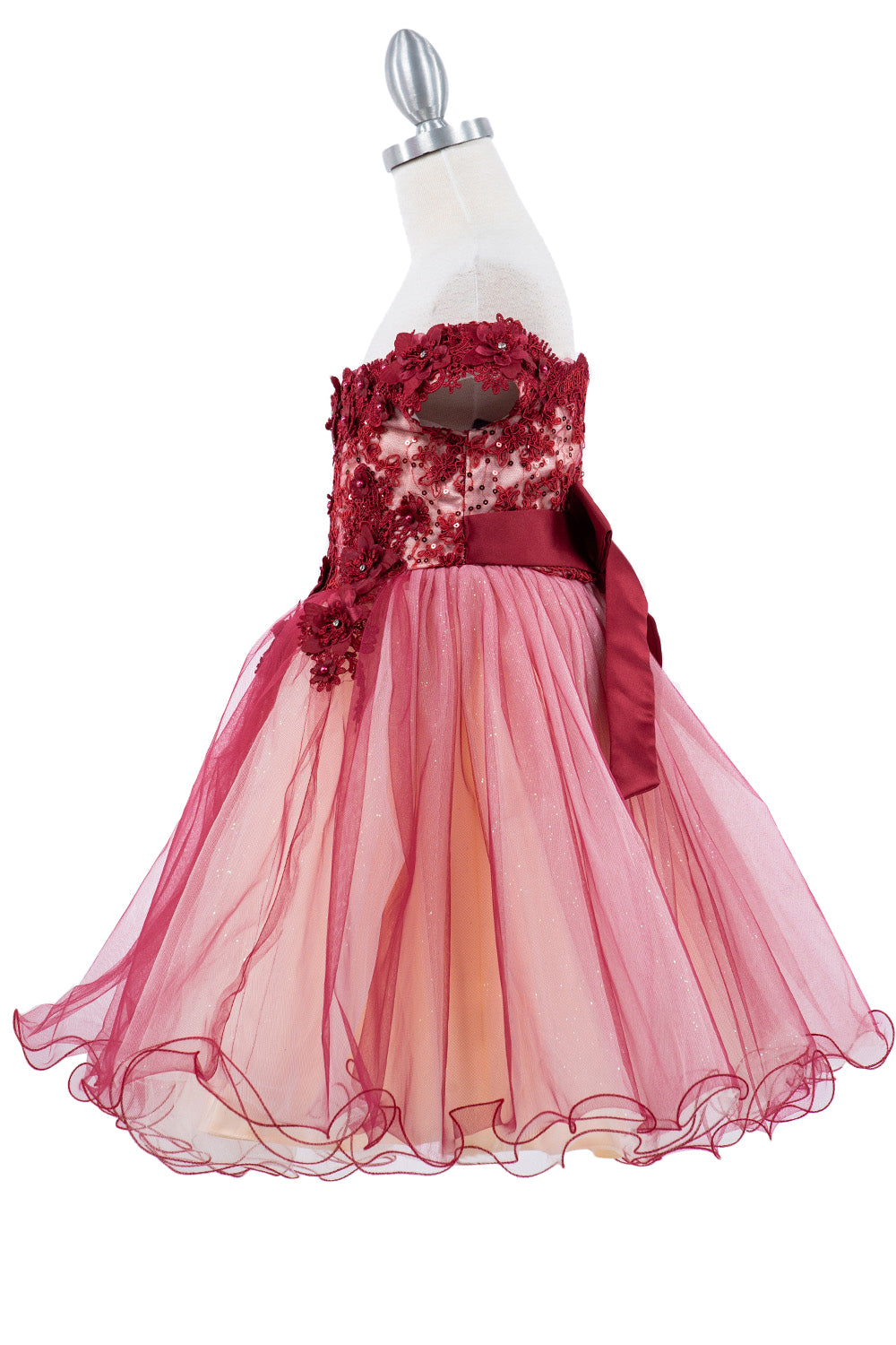 Off Shoulder Glitter Tulle Flower Girl Dress by Cinderella Couture USA AS9130