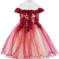 Off Shoulder Glitter Tulle Flower Girl Dress by Cinderella Couture USA AS9130