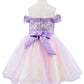 Off Shoulder Glitter Tulle Flower Girl Dress by Cinderella Couture USA AS9130
