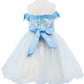 Off Shoulder Glitter Tulle Flower Girl Dress by Cinderella Couture USA AS9130