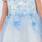 Off Shoulder Glitter Tulle Flower Girl Dress by Cinderella Couture USA AS9130