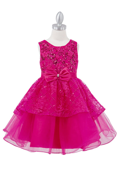 Sleeveless Sequin Layered Girl Party Dress by Cinderella Couture USA AS9131