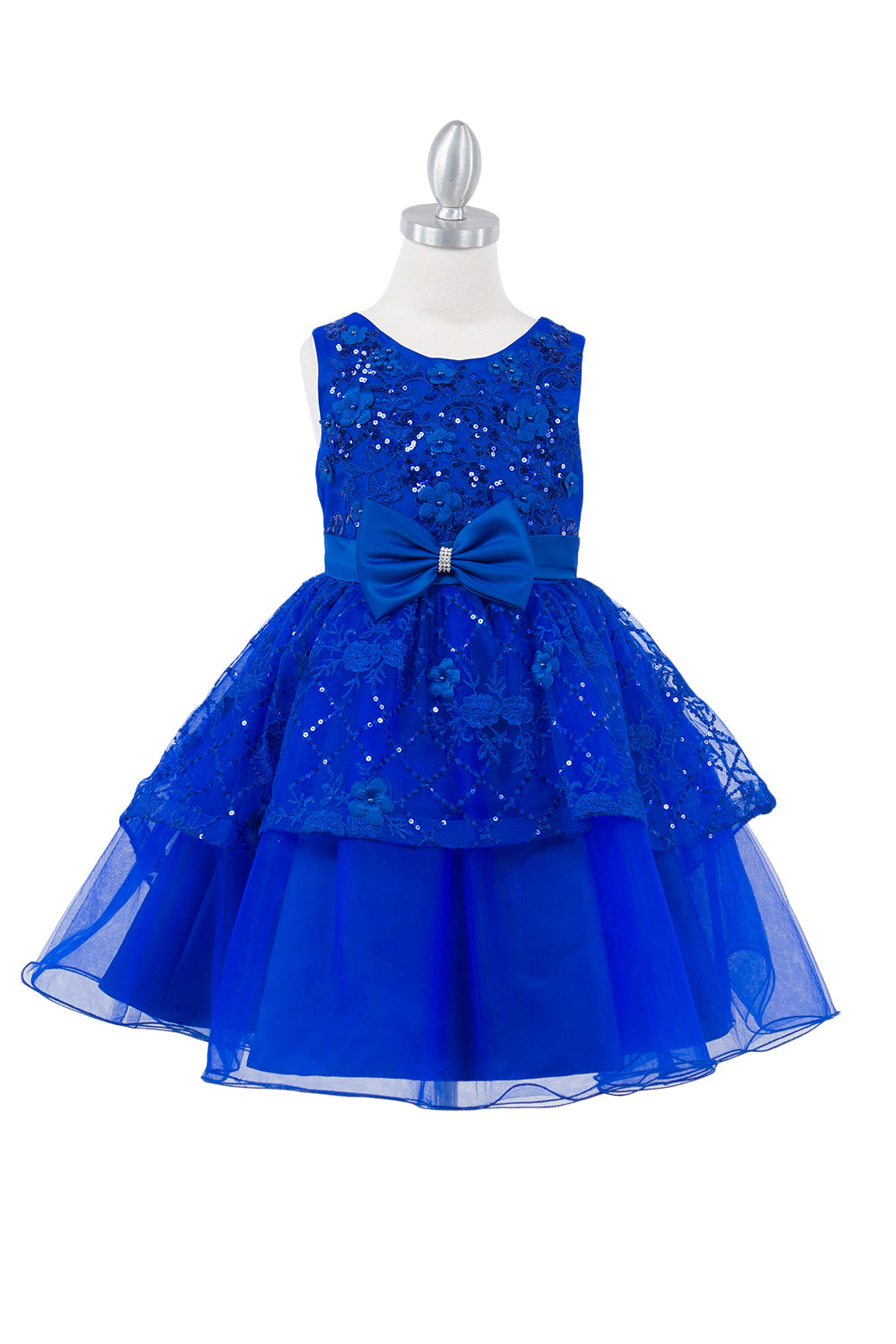 Sleeveless Sequin Layered Girl Party Dress by Cinderella Couture USA AS9131