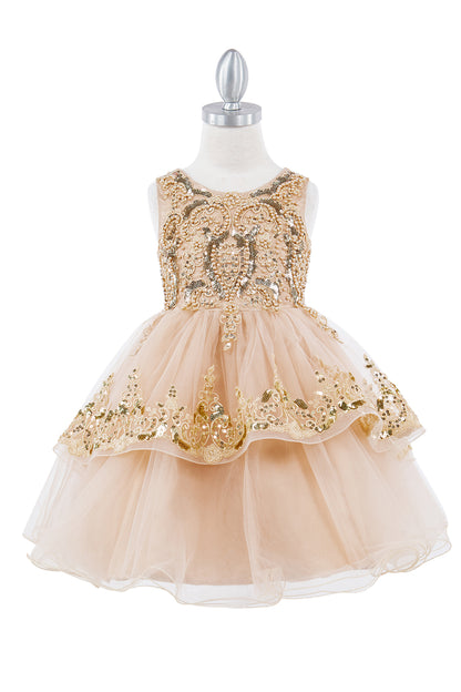 Embellished Sleeveless A-Line Girl Party Dress by Cinderella Couture USA AS9132