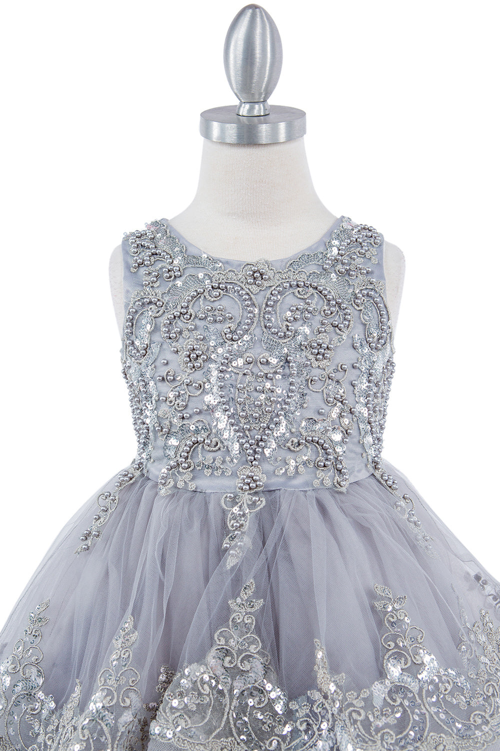 Embellished Sleeveless A-Line Girl Party Dress by Cinderella Couture USA AS9132