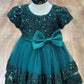 Sequin Stretch Velvet Ribbon Baby Dress by Cinderella Couture USA AS9137B