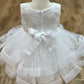 Elegant Sleeveless Lace with Faux Flower Baby Dress by Cinderella Couture USA AS9138B