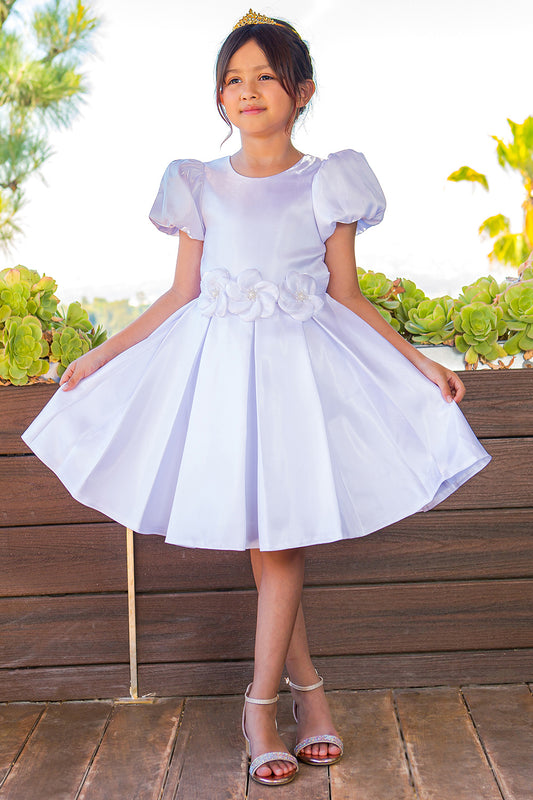 Beautiful Short Puff Sleeve Flower Girl Dress by Cinderella Couture USA AS9143