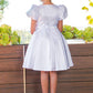 Beautiful Short Puff Sleeve Flower Girl Dress by Cinderella Couture USA AS9143