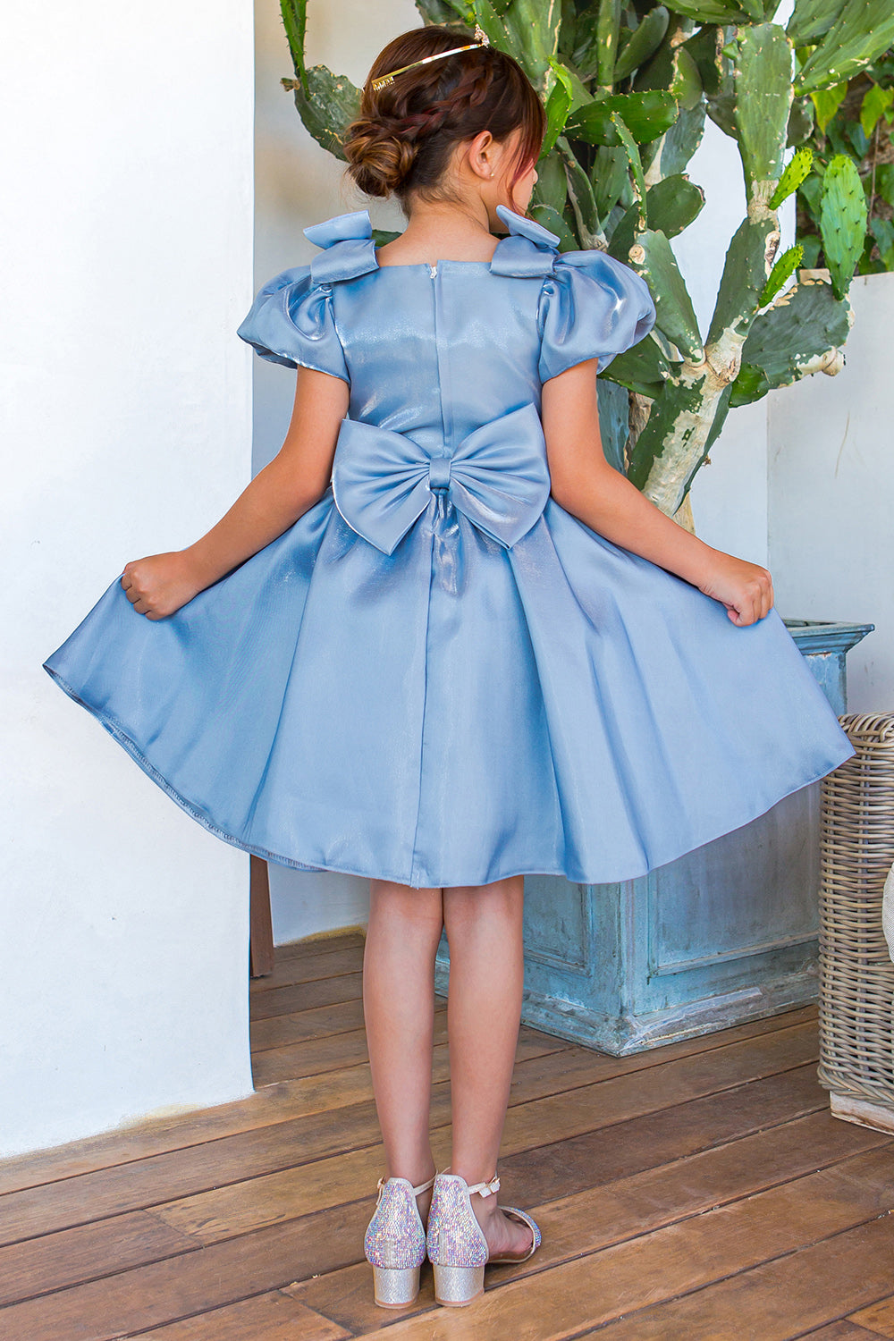 Cute Ribbon Puff Sleeve Flower Girl Dress by Cinderella Couture USA AS9144