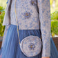 Elegant Jacquard Long Sleeve Jacket Girl Party Dress by Cinderella Couture USA AS9146