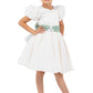 Puff Sleeve Satin Flower Girl Dress by Cinderella Couture USA AS9159
